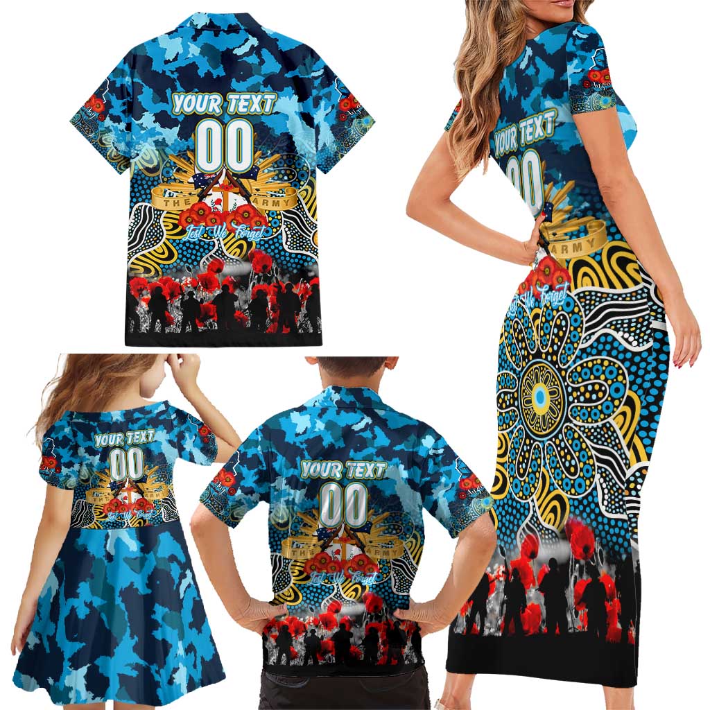 Personalized Titans ANZAC Day Family Matching Short Sleeve Bodycon Dress and Hawaiian Shirt Australian Army - Lest We Forget