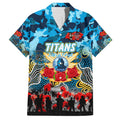 Personalized Titans ANZAC Day Family Matching Short Sleeve Bodycon Dress and Hawaiian Shirt Australian Army - Lest We Forget
