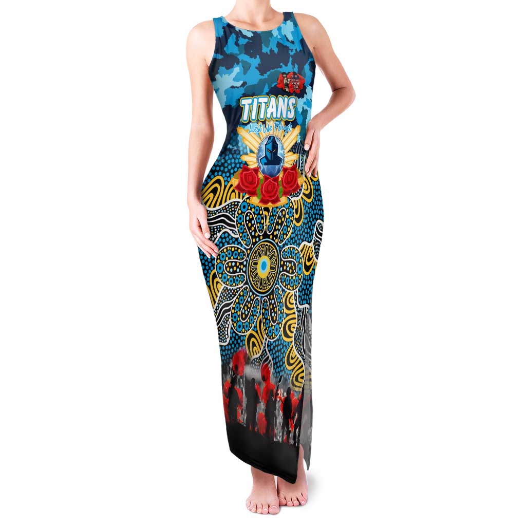 Personalized Titans ANZAC Day Family Matching Tank Maxi Dress and Hawaiian Shirt Australian Army - Lest We Forget
