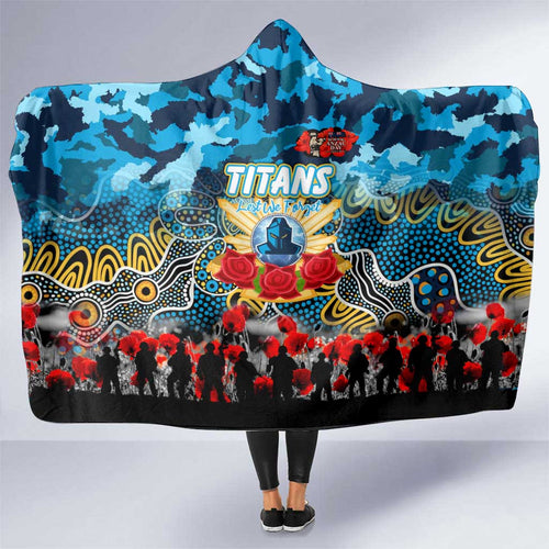 Titans ANZAC Day Hooded Blanket Australian Army - Lest We Forget