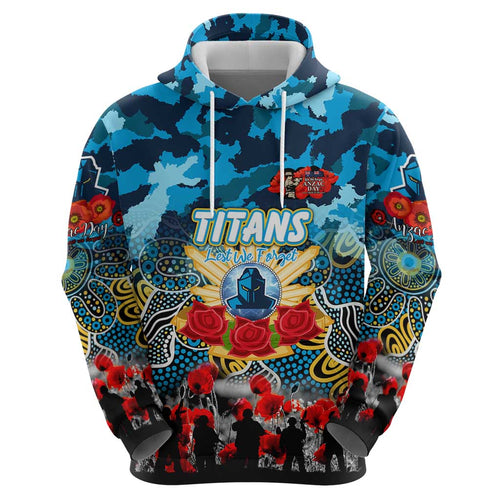 Personalized Titans ANZAC Day Hoodie Australian Army - Lest We Forget