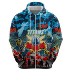 Personalized Titans ANZAC Day Hoodie Australian Army - Lest We Forget