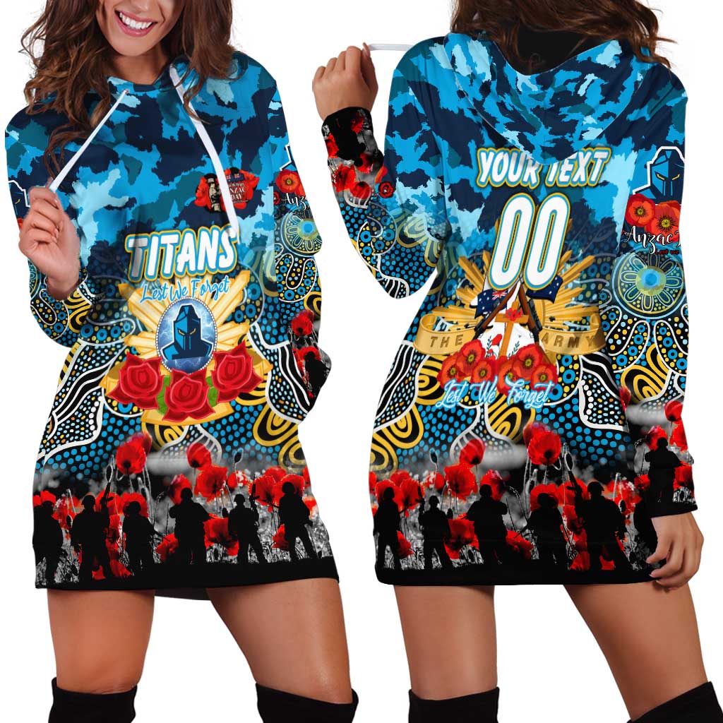 Personalized Titans ANZAC Day Hoodie Dress Australian Army - Lest We Forget