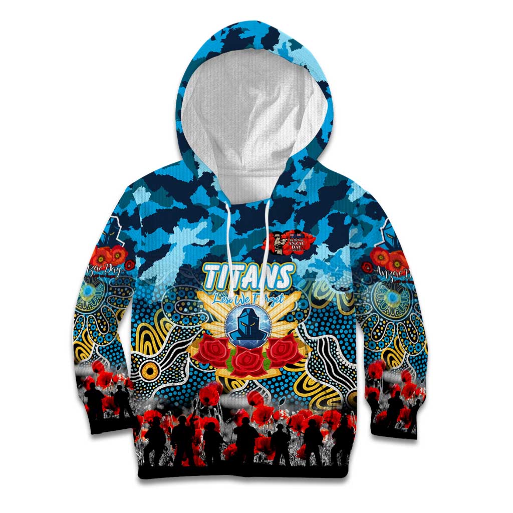 Personalized Titans ANZAC Day Kid Hoodie Australian Army - Lest We Forget