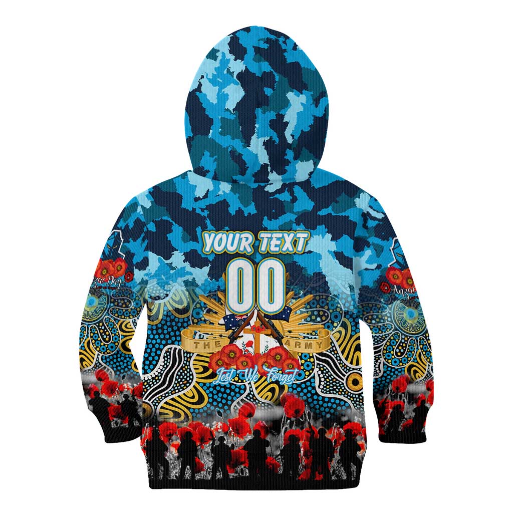 Personalized Titans ANZAC Day Kid Hoodie Australian Army - Lest We Forget