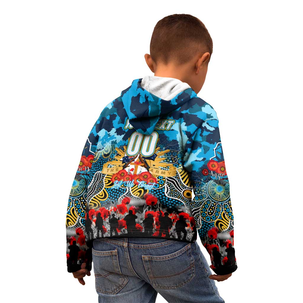 Personalized Titans ANZAC Day Kid Hoodie Australian Army - Lest We Forget