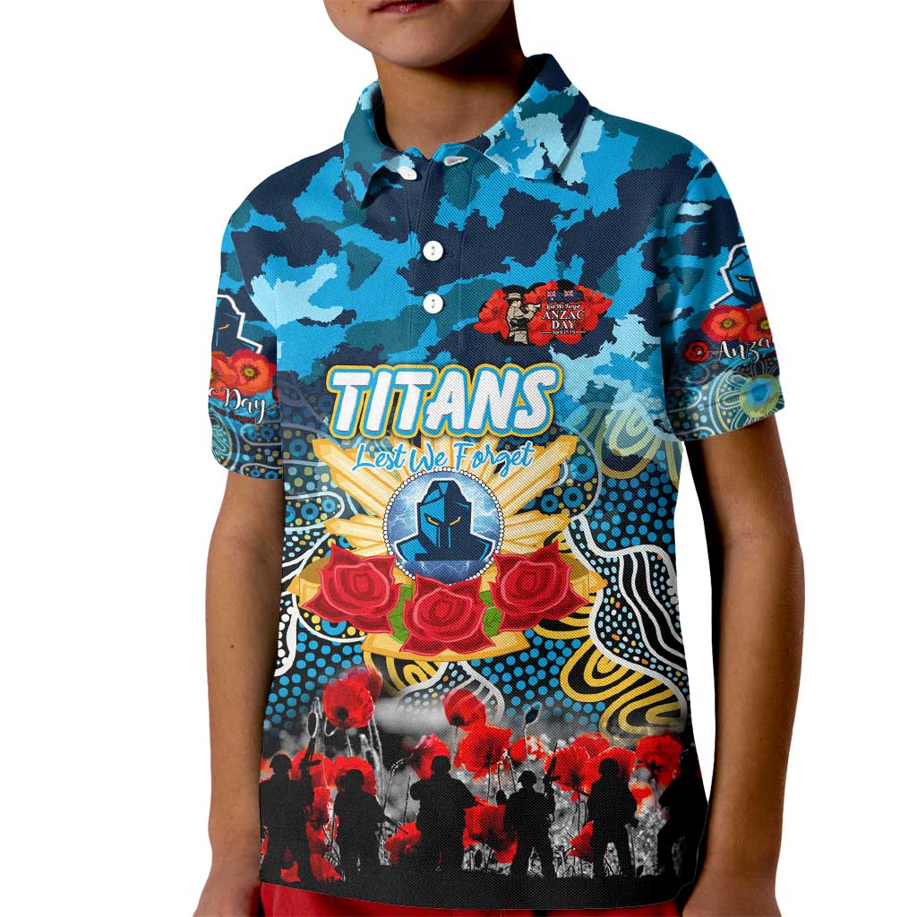 Personalized Titans ANZAC Day Kid Polo Shirt Australian Army - Lest We Forget