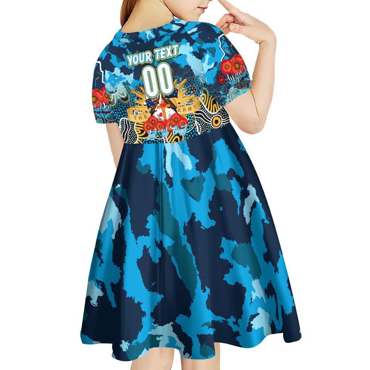 Personalized Titans ANZAC Day Kid Short Sleeve Dress Australian Army - Lest We Forget