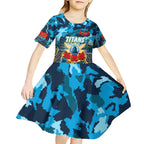 Personalized Titans ANZAC Day Kid Short Sleeve Dress Australian Army - Lest We Forget