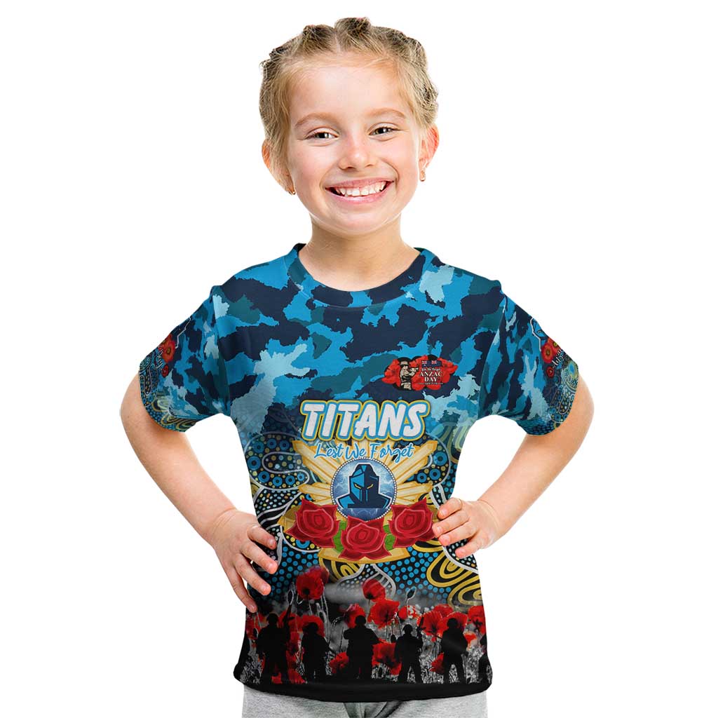 Personalized Titans ANZAC Day Kid T Shirt Australian Army - Lest We Forget