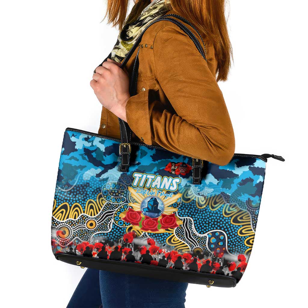 Titans ANZAC Day Leather Tote Bag Australian Army - Lest We Forget