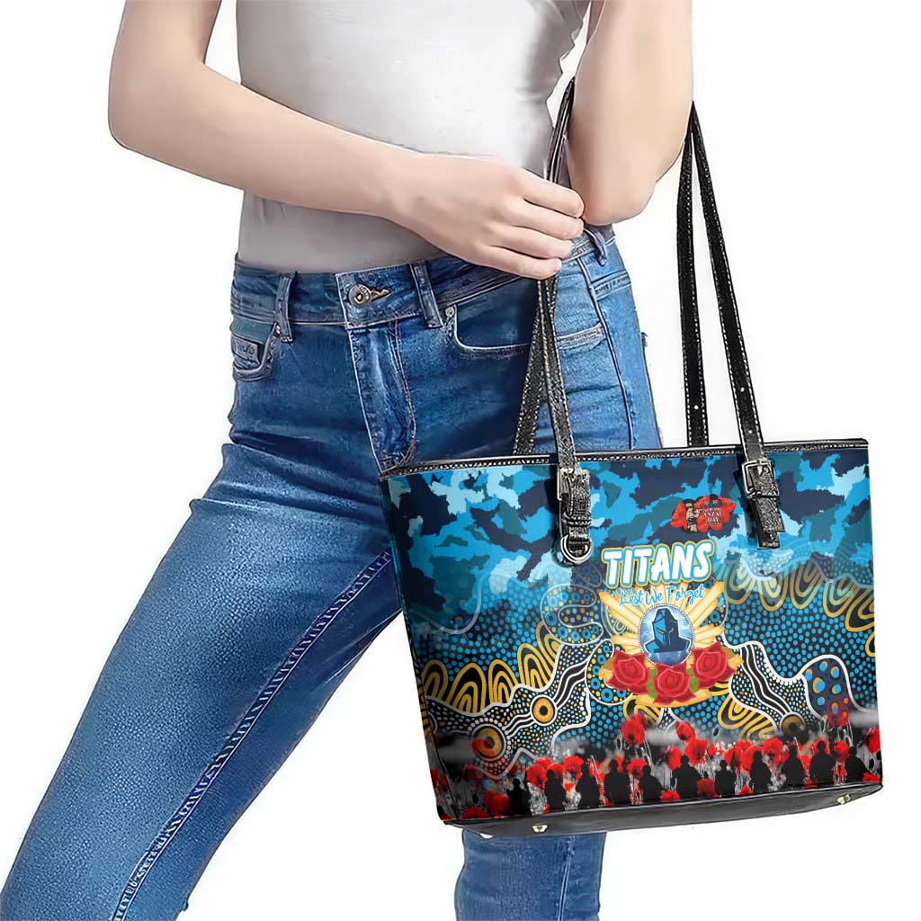 Titans ANZAC Day Leather Tote Bag Australian Army - Lest We Forget