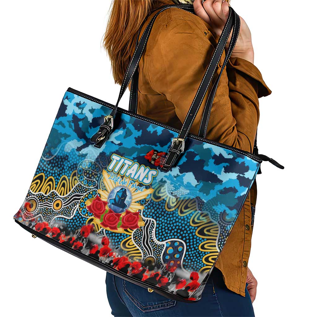 Titans ANZAC Day Leather Tote Bag Australian Army - Lest We Forget