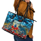 Titans ANZAC Day Leather Tote Bag Australian Army - Lest We Forget