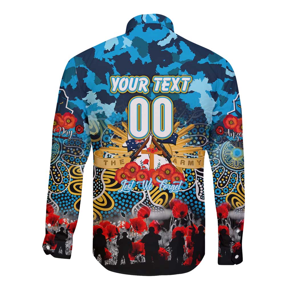 Personalized Titans ANZAC Day Long Sleeve Button Shirt Australian Army - Lest We Forget