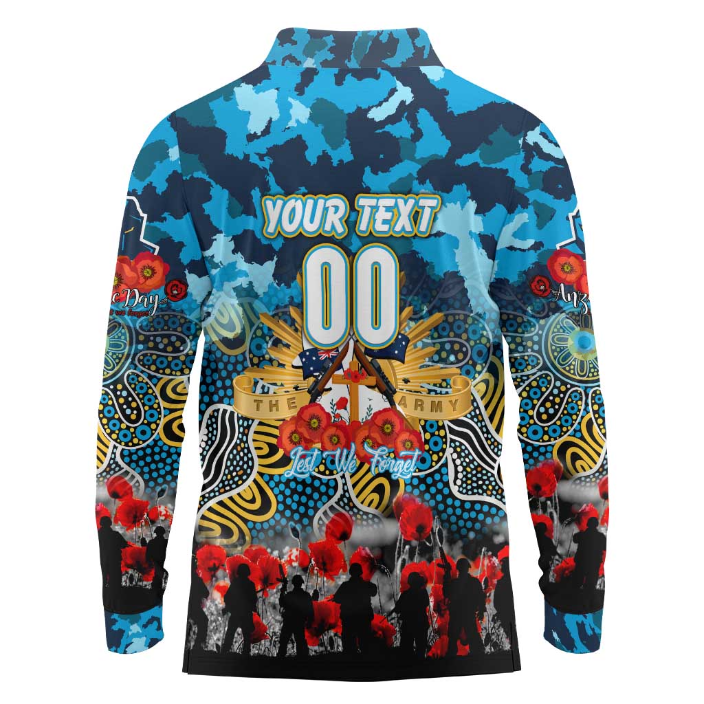 Personalized Titans ANZAC Day Long Sleeve Polo Shirt Australian Army - Lest We Forget