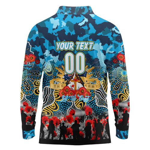 Personalized Titans ANZAC Day Long Sleeve Polo Shirt Australian Army - Lest We Forget