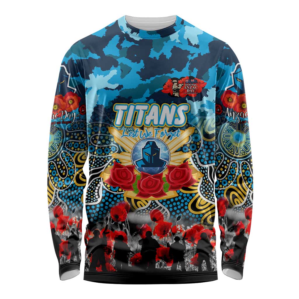 Personalized Titans ANZAC Day Long Sleeve Shirt Australian Army - Lest We Forget