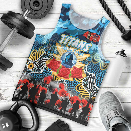 Personalized Titans ANZAC Day Men Tank Top Australian Army - Lest We Forget