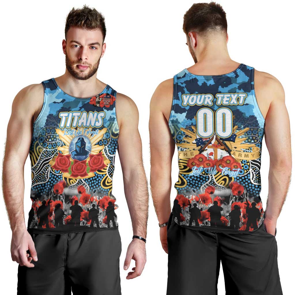 Personalized Titans ANZAC Day Men Tank Top Australian Army - Lest We Forget