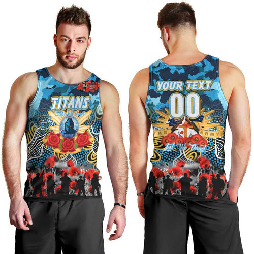 Personalized Titans ANZAC Day Men Tank Top Australian Army - Lest We Forget