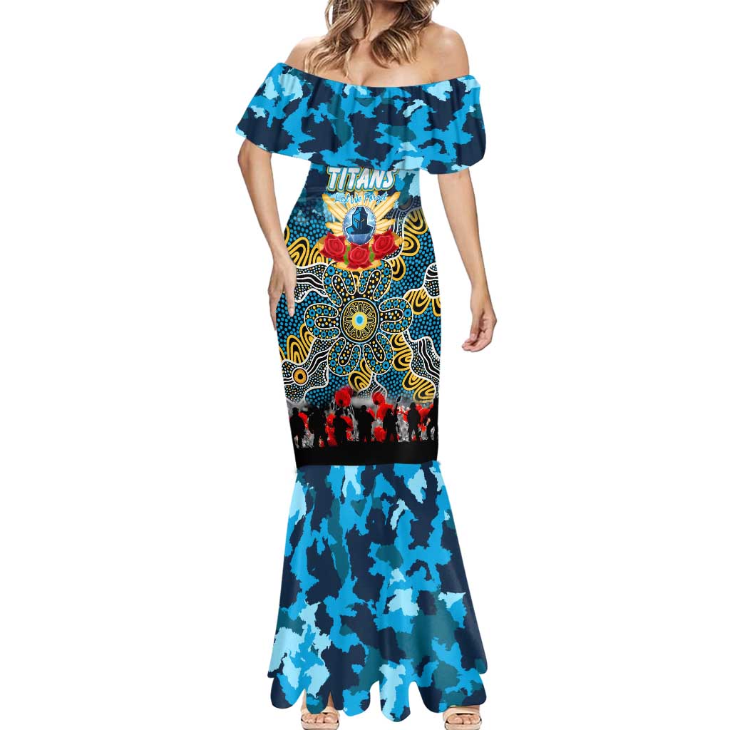 Personalized Titans ANZAC Day Mermaid Dress Australian Army - Lest We Forget