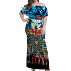 Personalized Titans ANZAC Day Off Shoulder Maxi Dress Australian Army - Lest We Forget