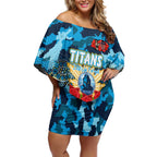 Personalized Titans ANZAC Day Off Shoulder Short Dress Australian Army - Lest We Forget