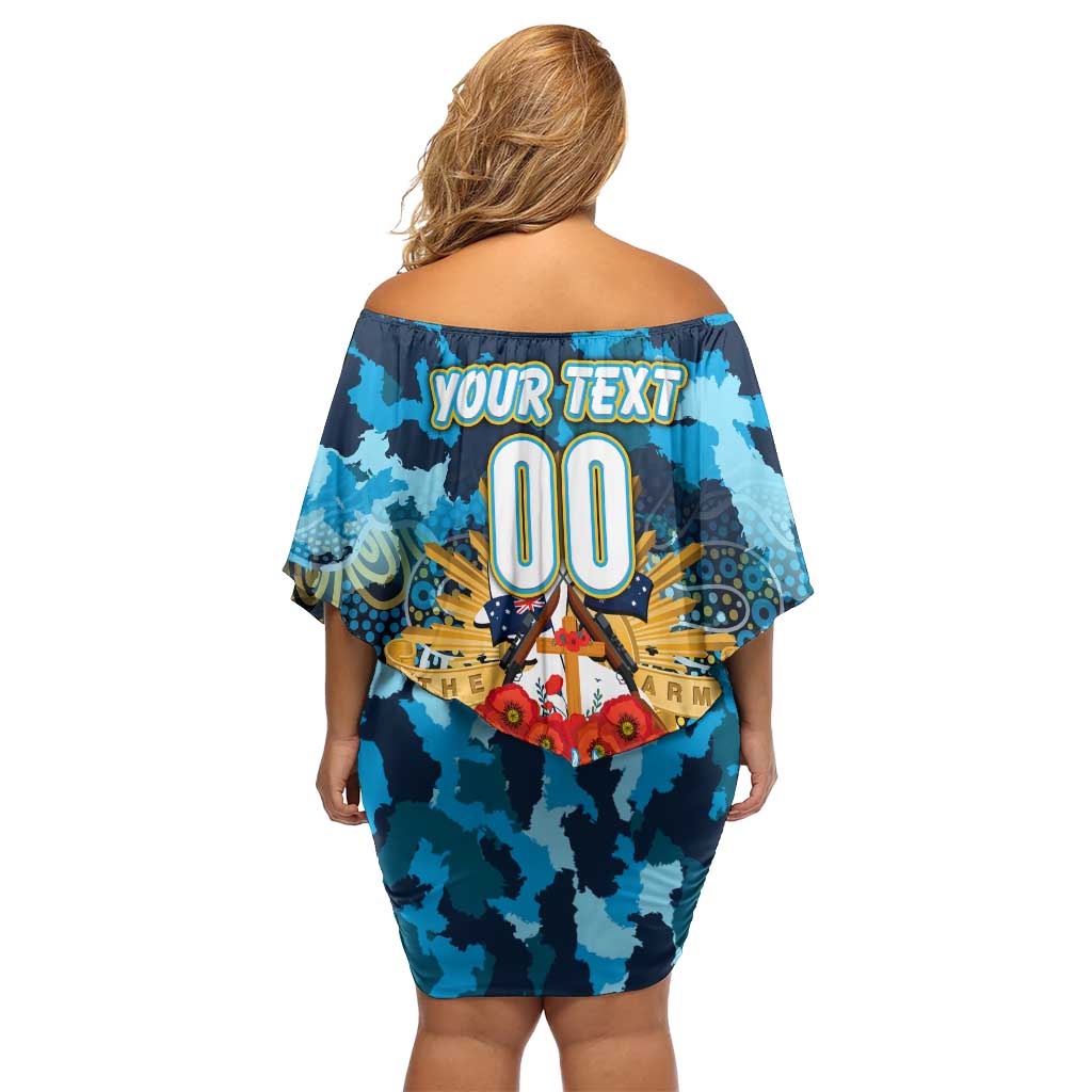 Personalized Titans ANZAC Day Off Shoulder Short Dress Australian Army - Lest We Forget