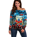 Personalized Titans ANZAC Day Off Shoulder Sweater Australian Army - Lest We Forget