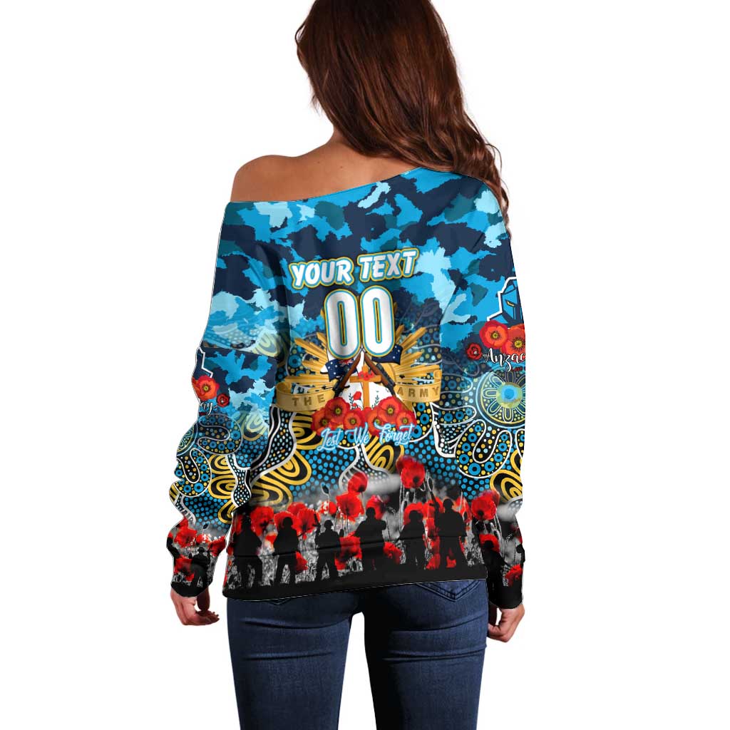 Personalized Titans ANZAC Day Off Shoulder Sweater Australian Army - Lest We Forget