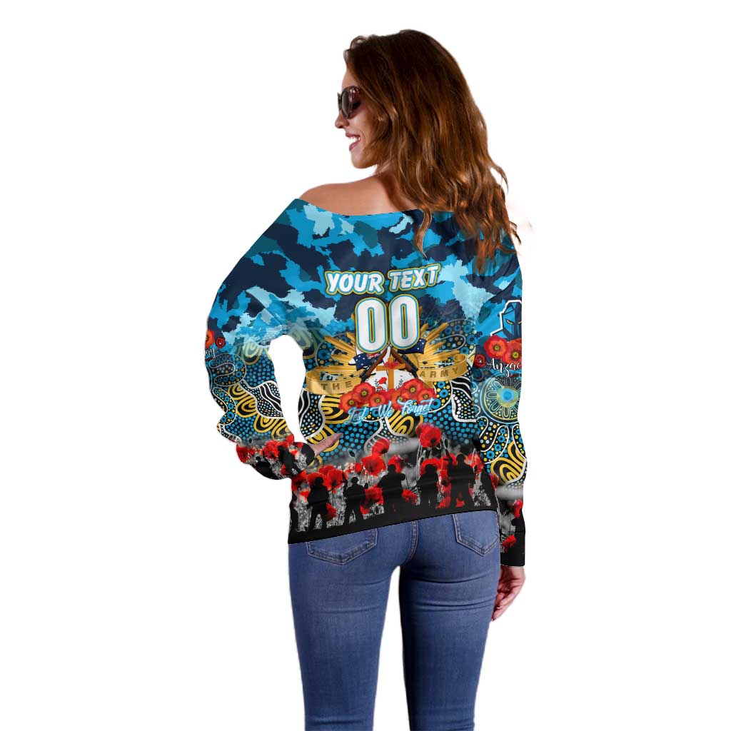 Personalized Titans ANZAC Day Off Shoulder Sweater Australian Army - Lest We Forget