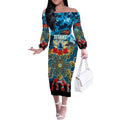 Personalized Titans ANZAC Day Off The Shoulder Long Sleeve Dress Australian Army - Lest We Forget