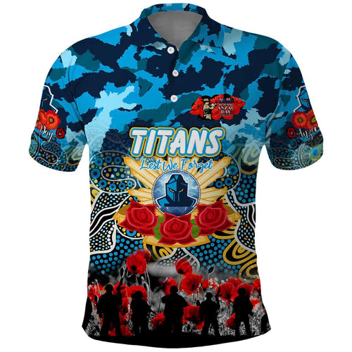 Personalized Titans ANZAC Day Polo Shirt Australian Army - Lest We Forget