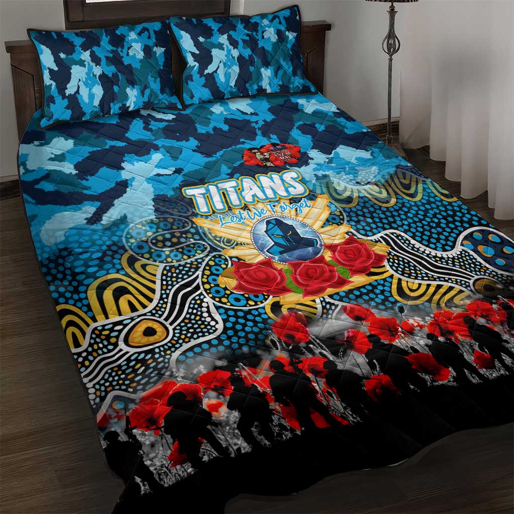 Titans ANZAC Day Quilt Bed Set Australian Army - Lest We Forget