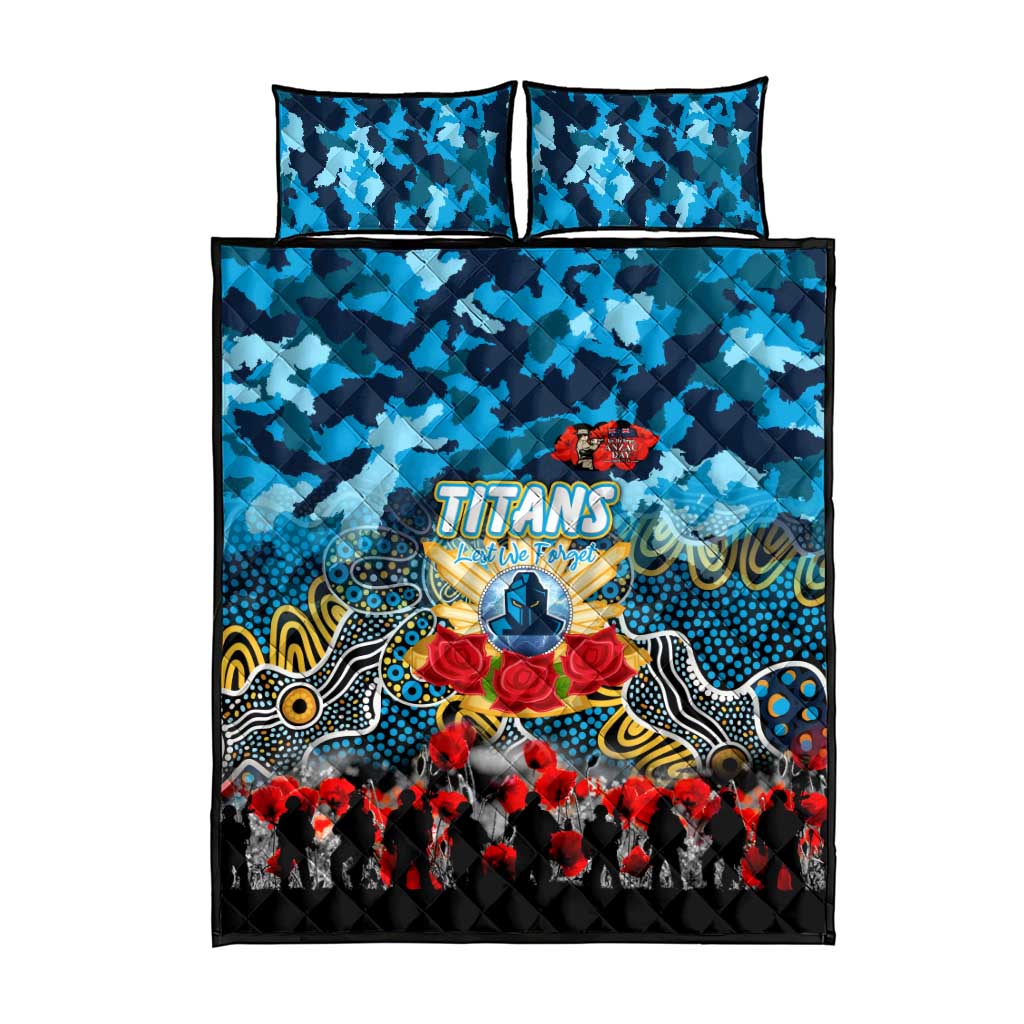 Titans ANZAC Day Quilt Bed Set Australian Army - Lest We Forget