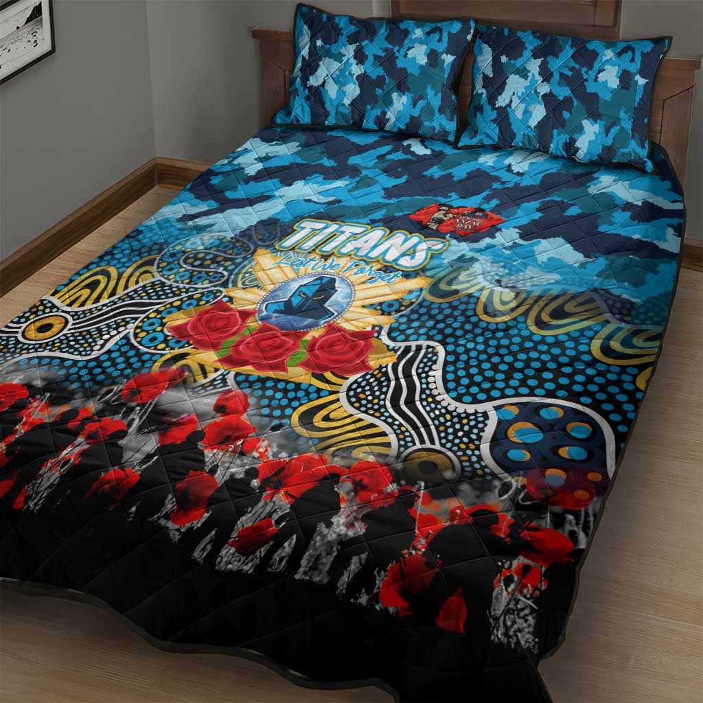 Titans ANZAC Day Quilt Bed Set Australian Army - Lest We Forget