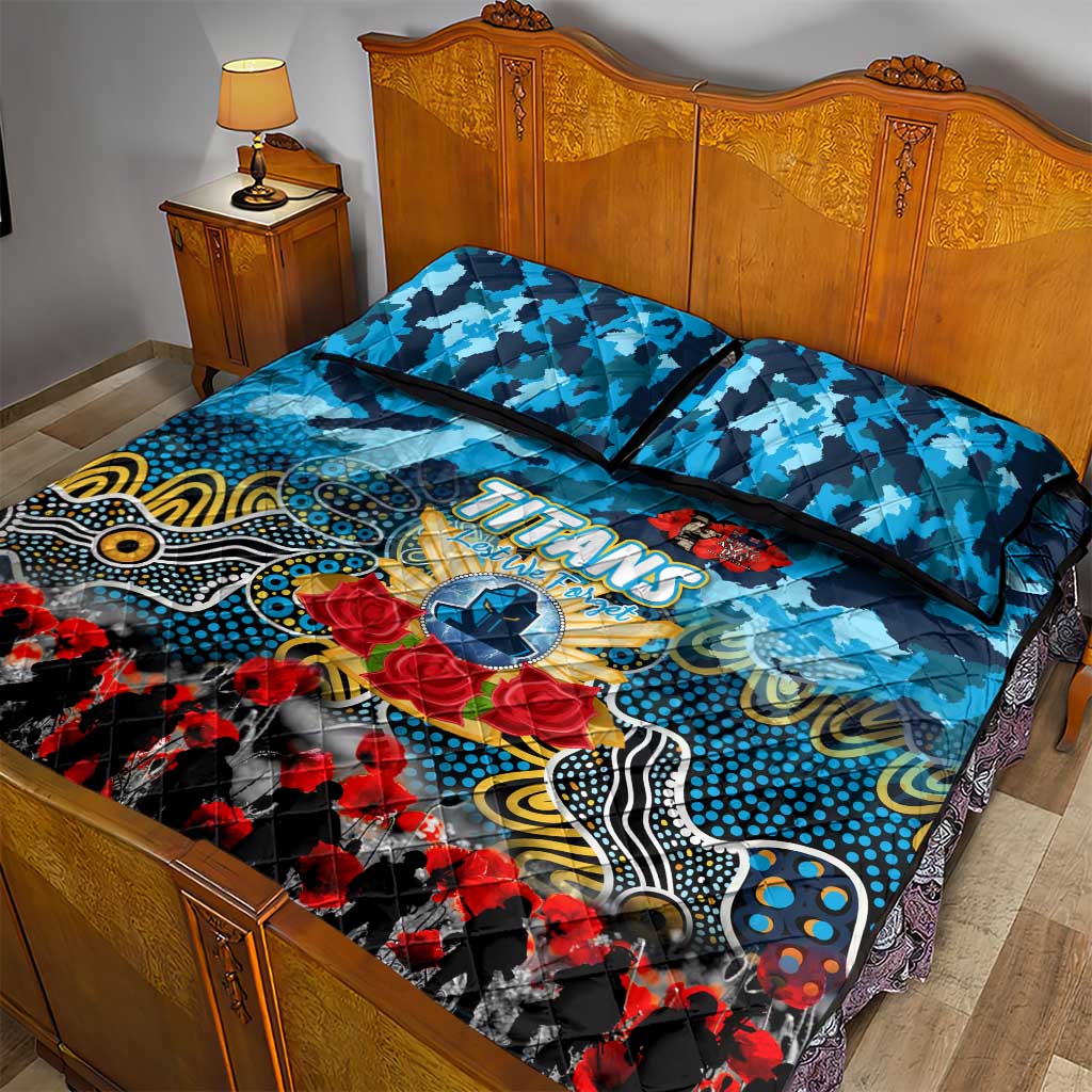 Titans ANZAC Day Quilt Bed Set Australian Army - Lest We Forget