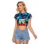 Personalized Titans ANZAC Day Raglan Cropped T Shirt Australian Army - Lest We Forget
