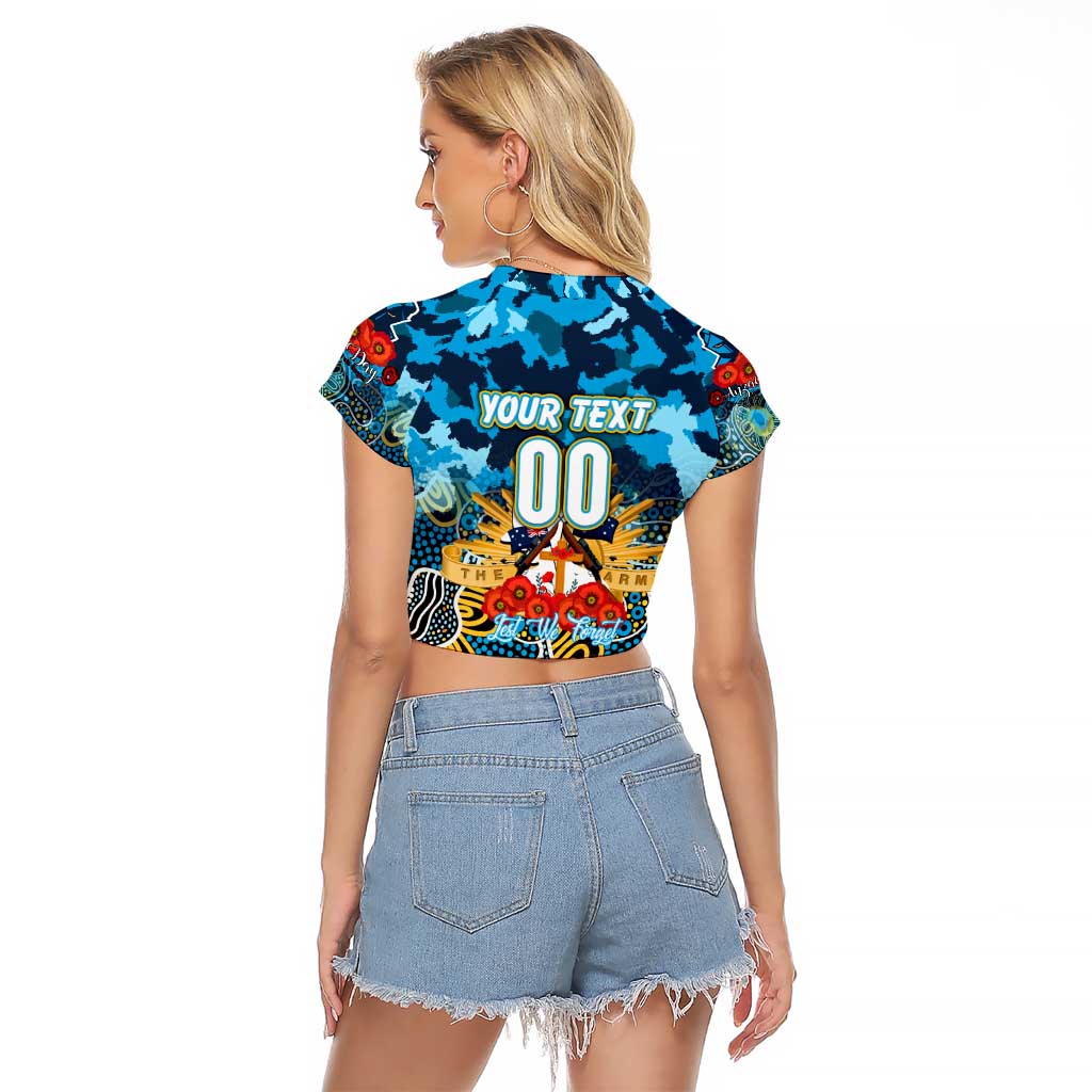 Personalized Titans ANZAC Day Raglan Cropped T Shirt Australian Army - Lest We Forget