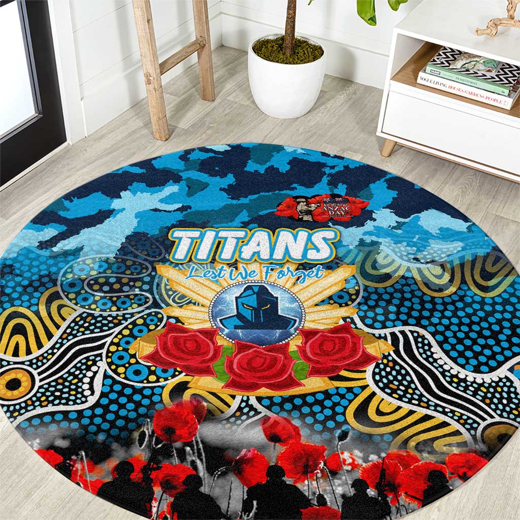 Titans ANZAC Day Round Carpet Australian Army - Lest We Forget