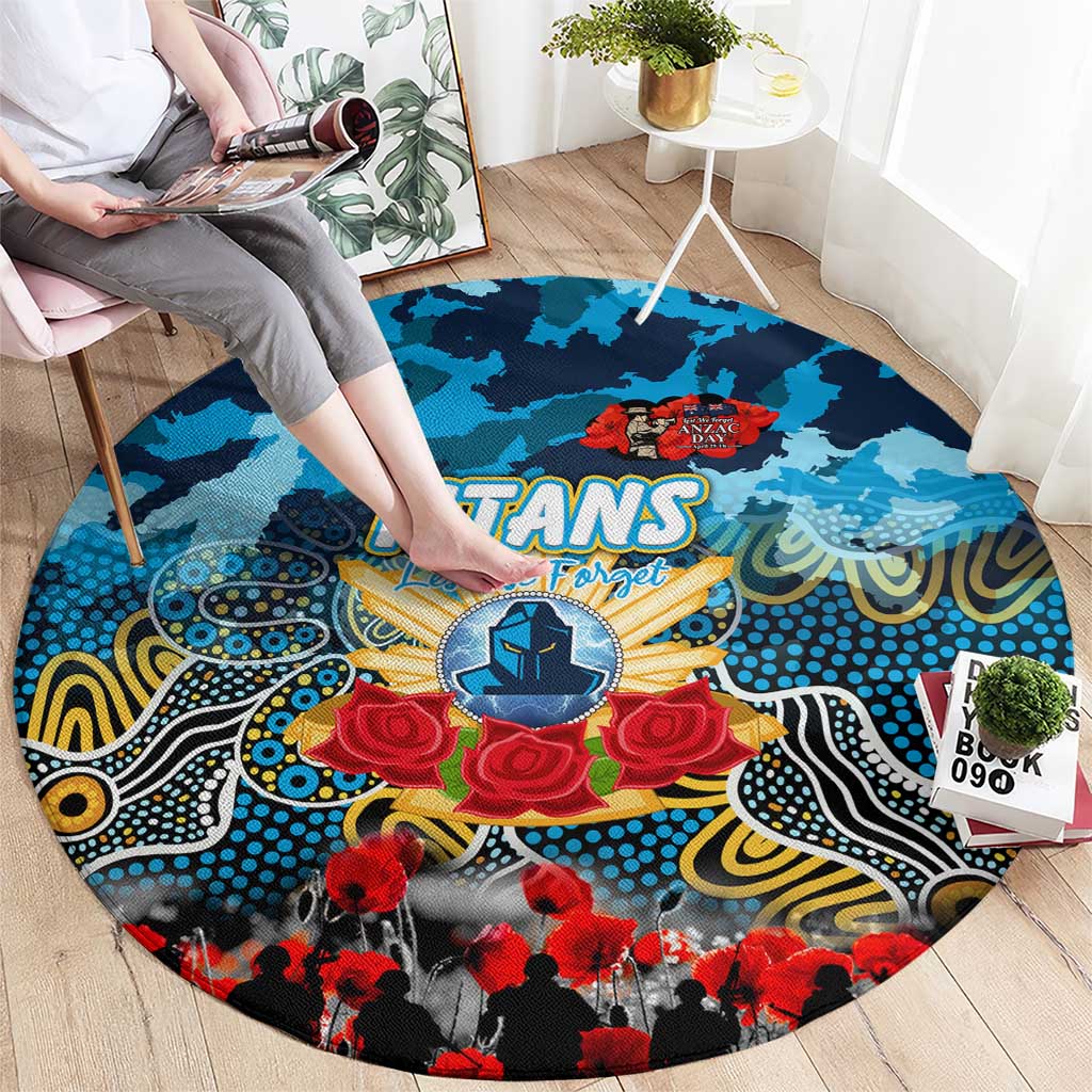 Titans ANZAC Day Round Carpet Australian Army - Lest We Forget