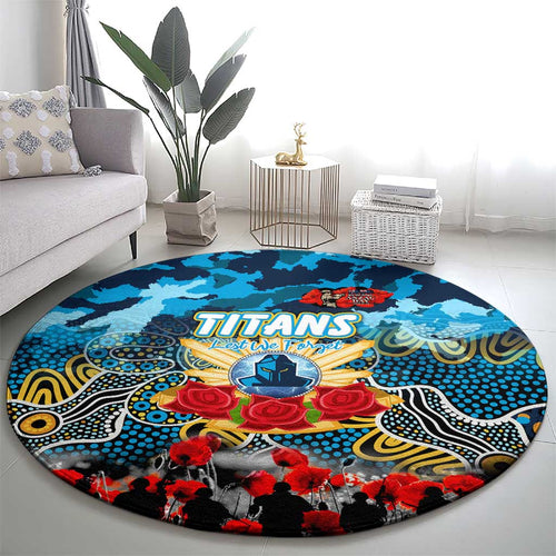 Titans ANZAC Day Round Carpet Australian Army - Lest We Forget