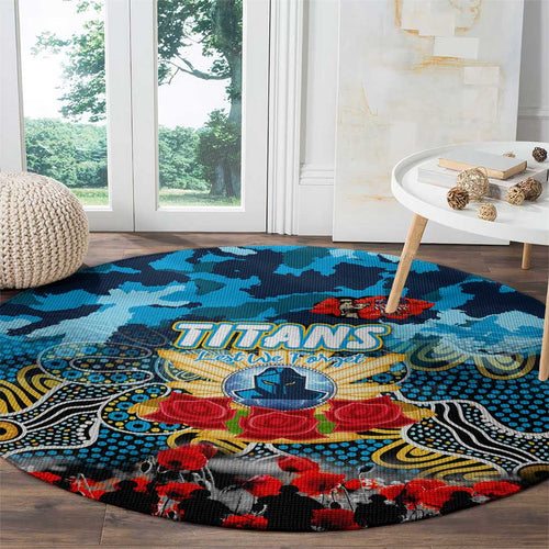Titans ANZAC Day Round Carpet Australian Army - Lest We Forget
