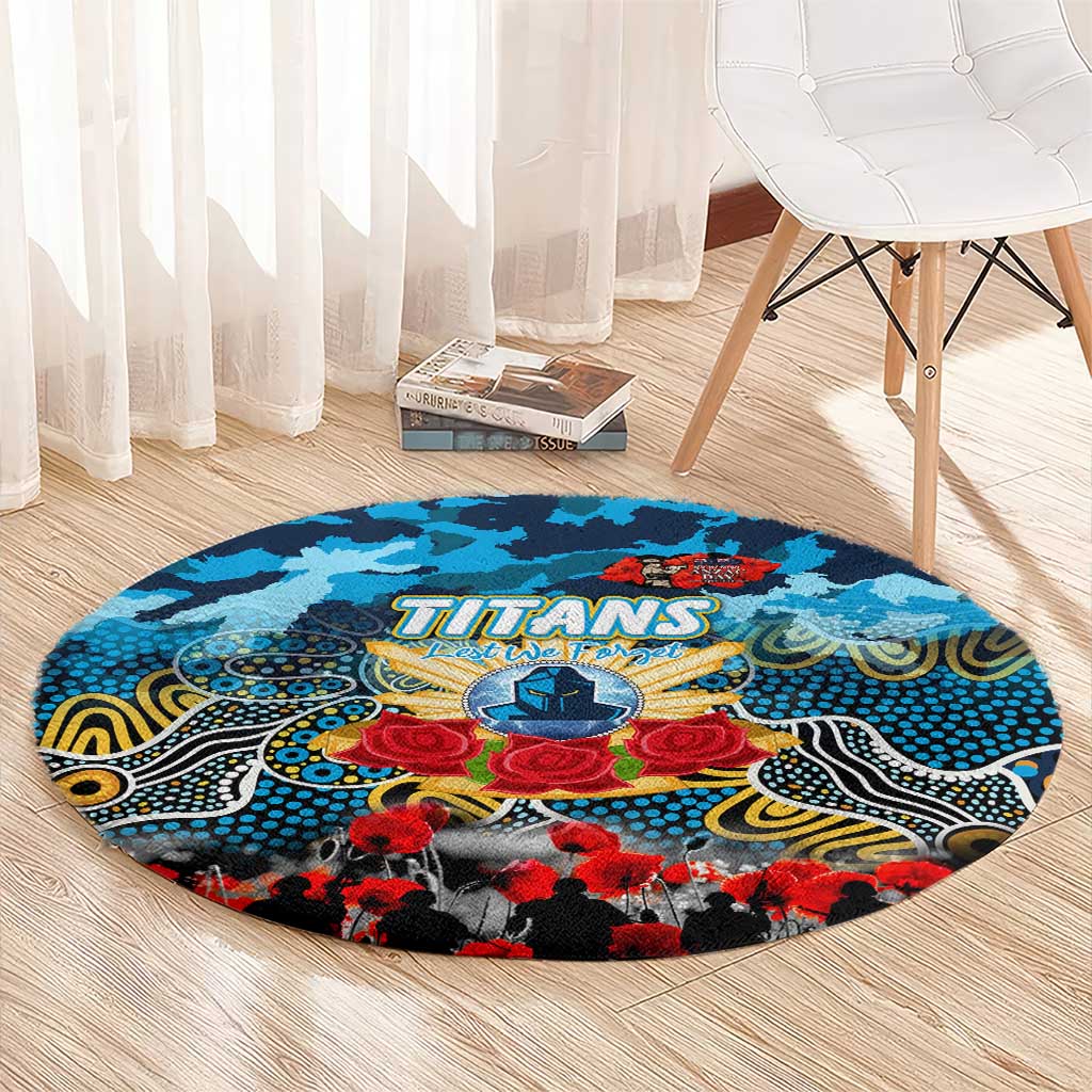 Titans ANZAC Day Round Carpet Australian Army - Lest We Forget