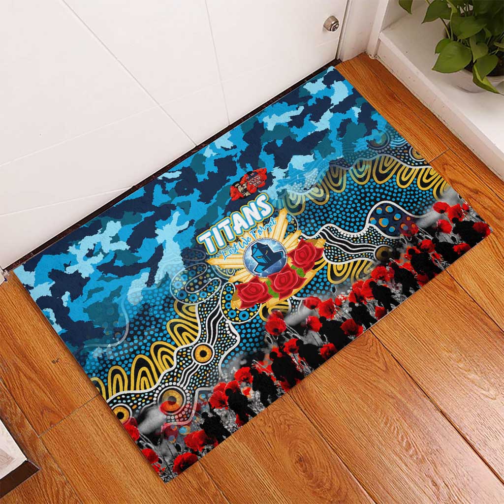 Titans ANZAC Day Rubber Doormat Australian Army - Lest We Forget