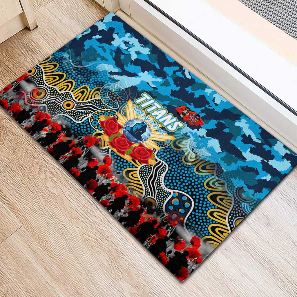 Titans ANZAC Day Rubber Doormat Australian Army - Lest We Forget