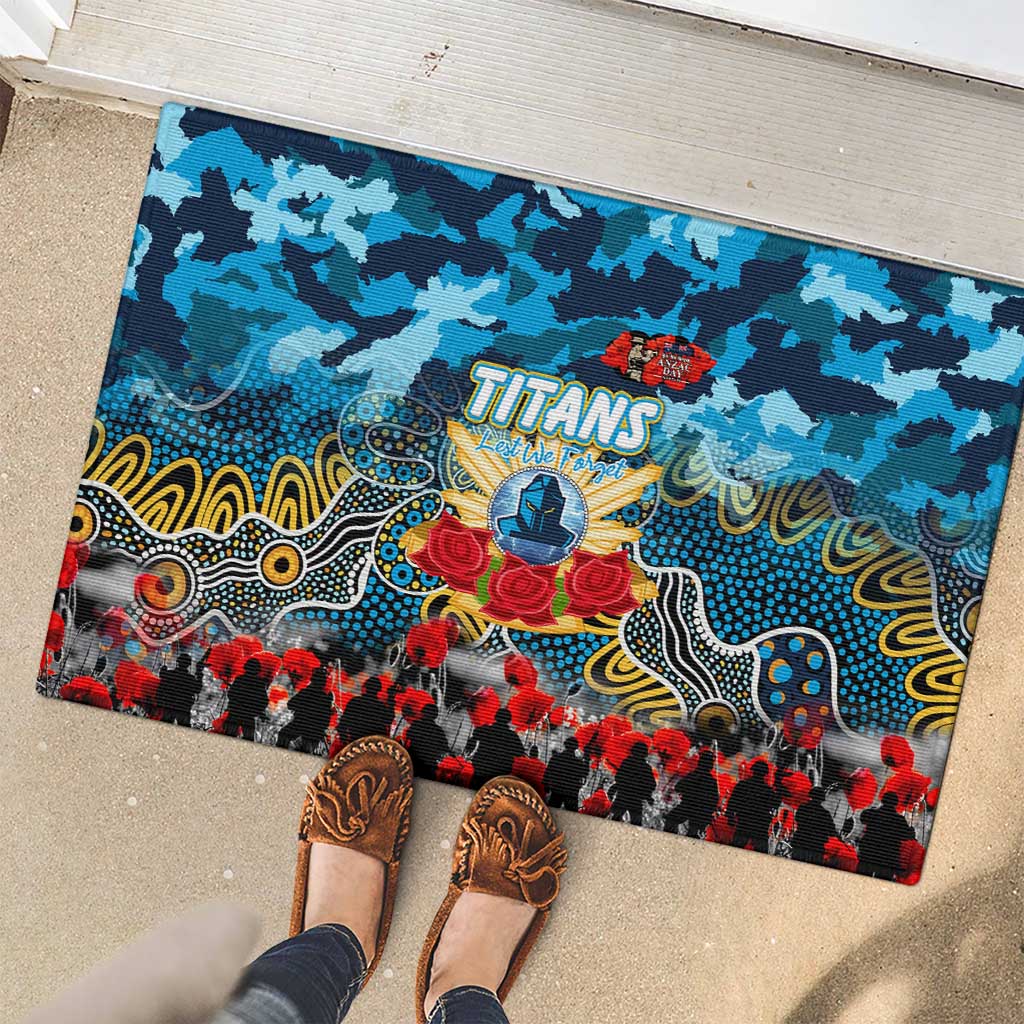 Titans ANZAC Day Rubber Doormat Australian Army - Lest We Forget