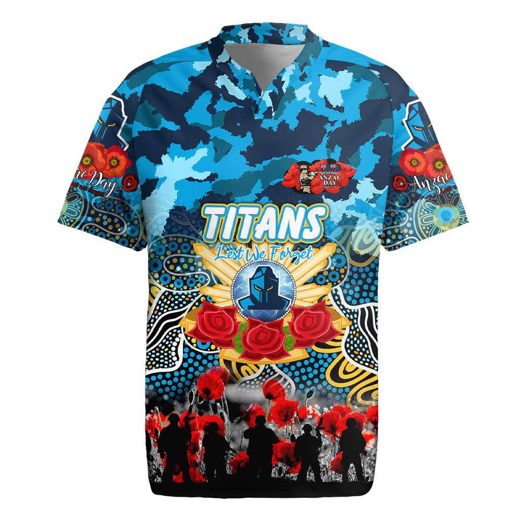 Personalized Titans ANZAC Day Rugby Jersey Australian Army - Lest We Forget