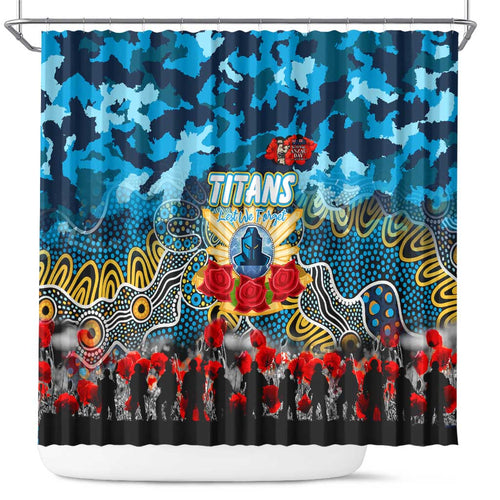 Titans ANZAC Day Shower Curtain Australian Army - Lest We Forget